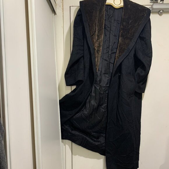 VINTAGE JONATHAN MICHAEL BIG COLLAR DOUBLE BREAST WOOL TRENCH COATS SIZE L - Picture 11 of 16